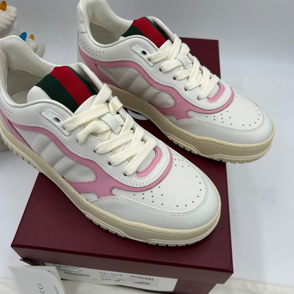 Women’s re-web leather sneakers, white and pink size 38.5 Italy - Picture 3 of 11